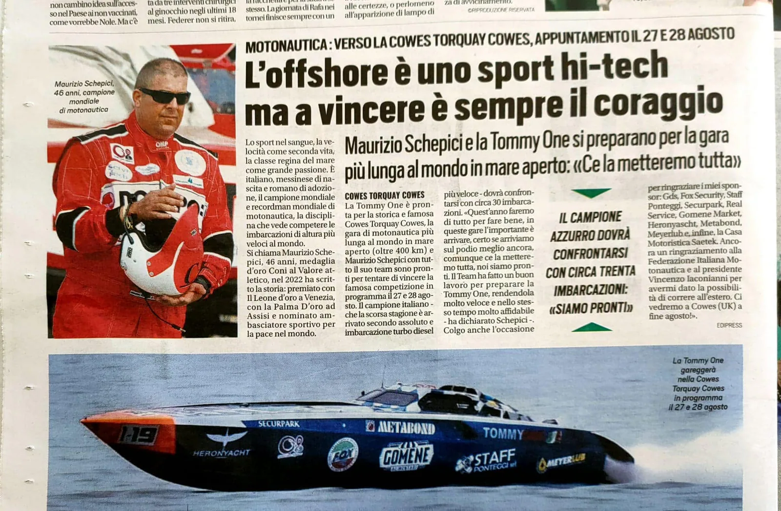 Historic Tommy One press coverage